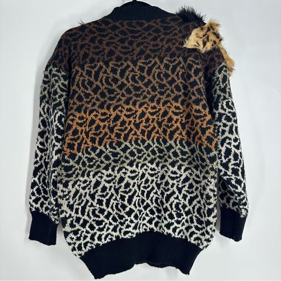 MARIEA KIM Women’s Vintage Animal Print Sweater Sz M - Picture 4 of 6